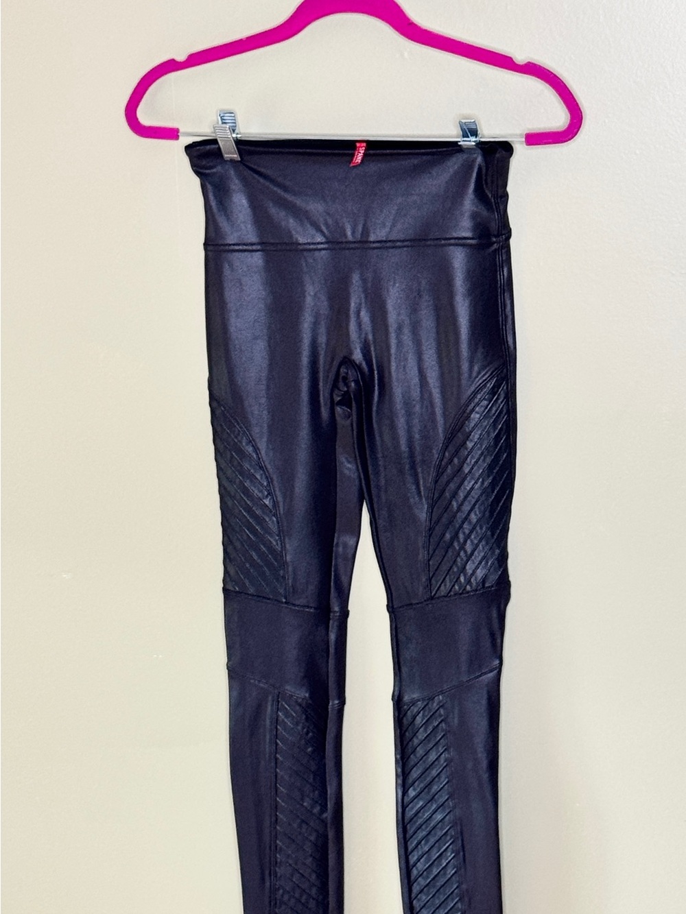 Spanx Faux Leather Moto Leggings - Black